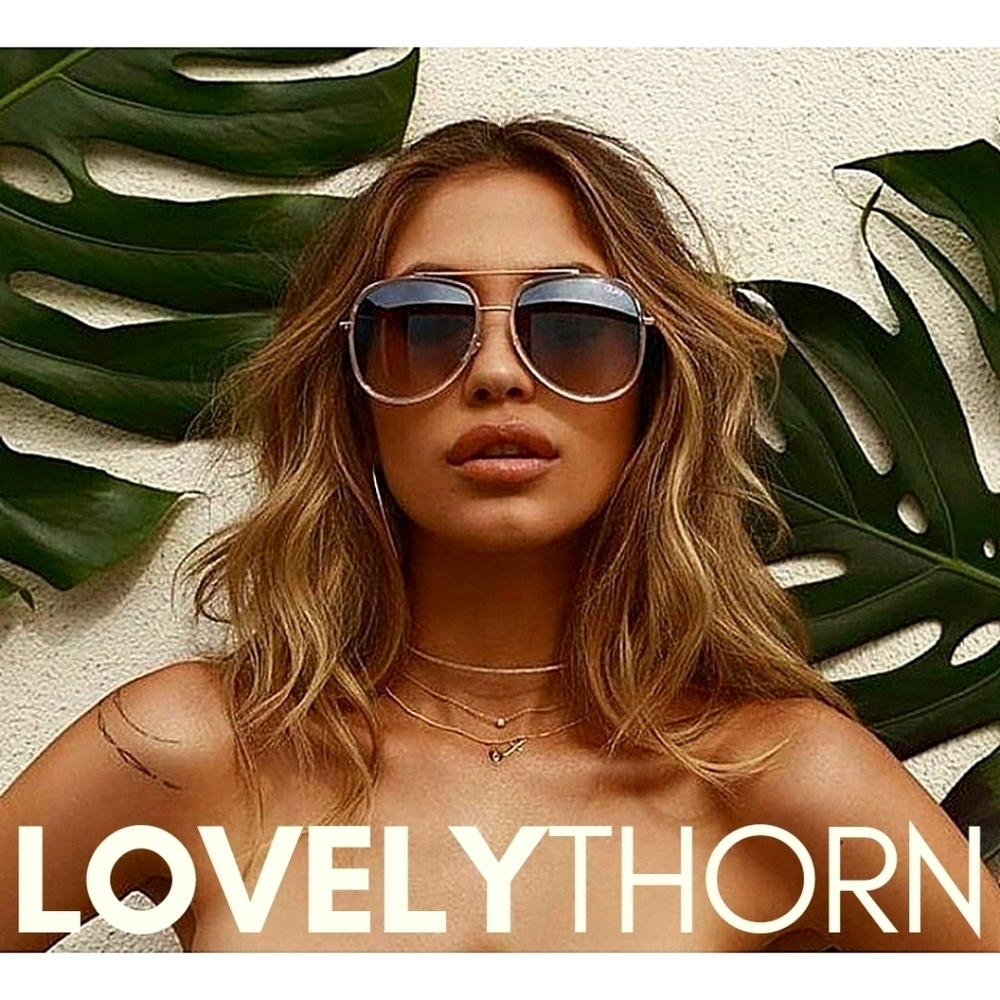 Quay // Ltd Ed Oversized Clear Gold Frame Brown Gradient Lens Celeb Fave Aviator